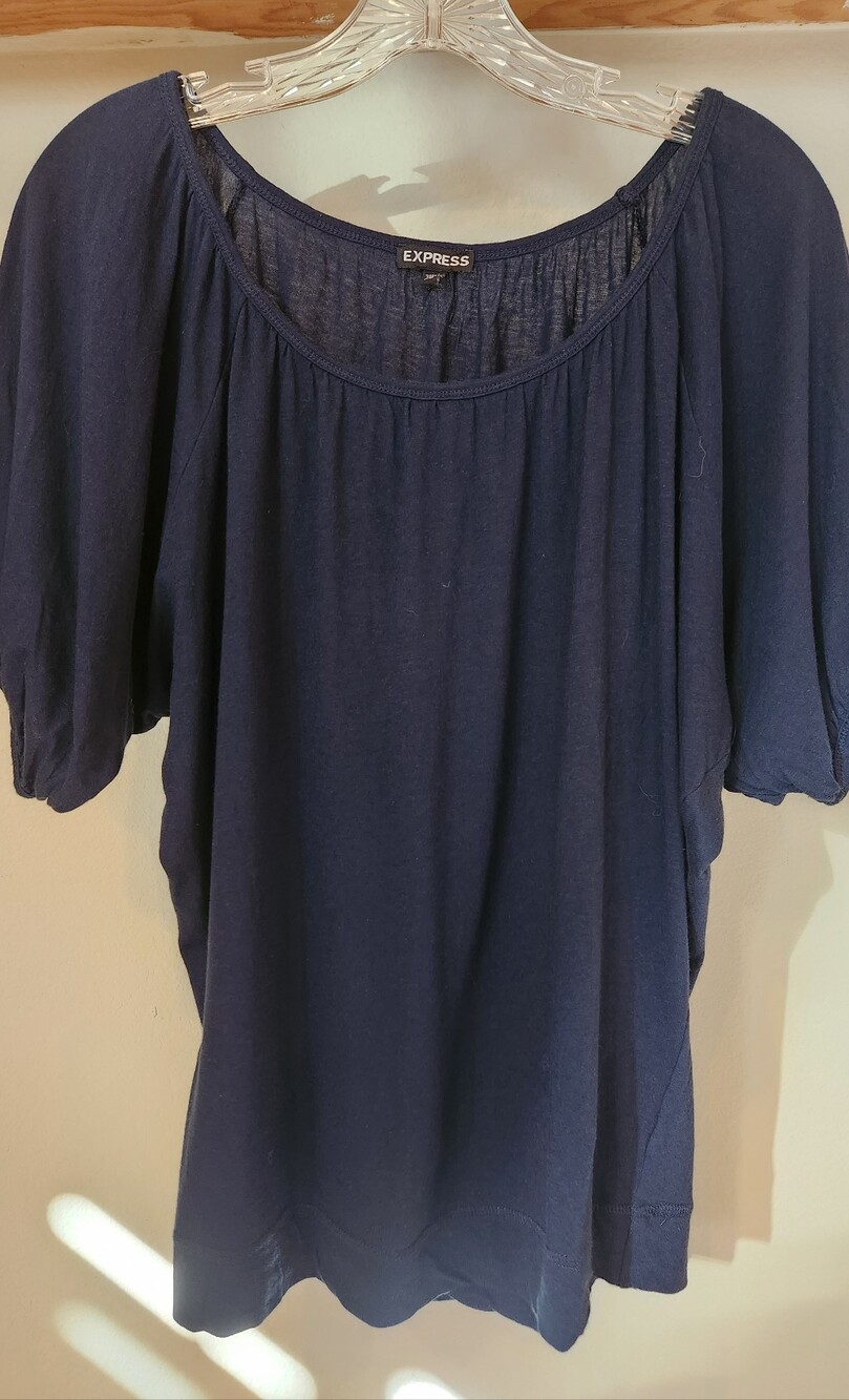Express Navy Scoop Neck Super Soft Cotton Tunic Top